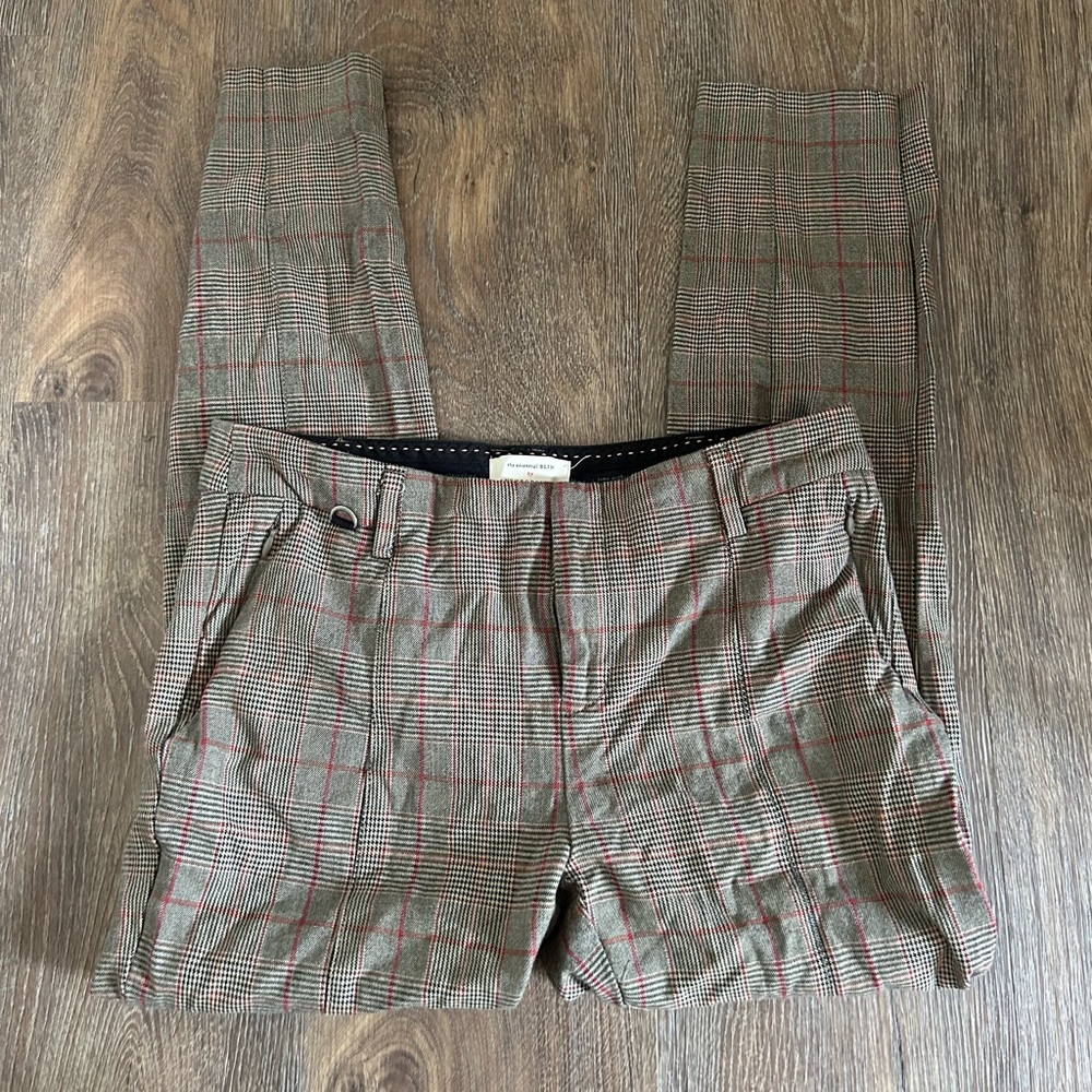 Anthropologie the essential slim plaid pant